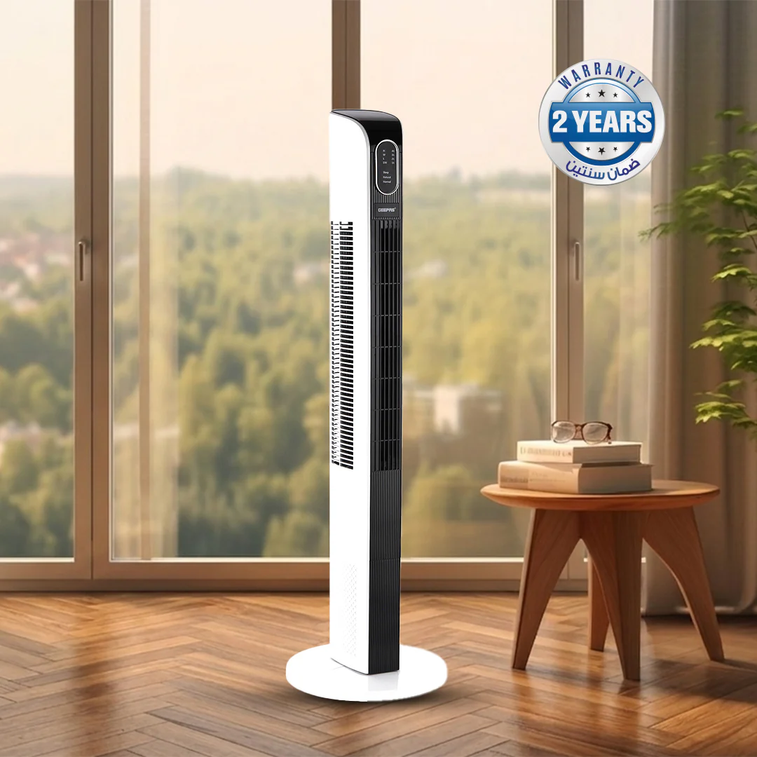 Geepas GF21167 Digital Tower Fan | 3 Wind Modes & 3 Speed Settings | Remote Control | 10-Hour Timer | LED Display | Powerful Airflow |  Safe Operation| 2 Years Warranty - Image 2