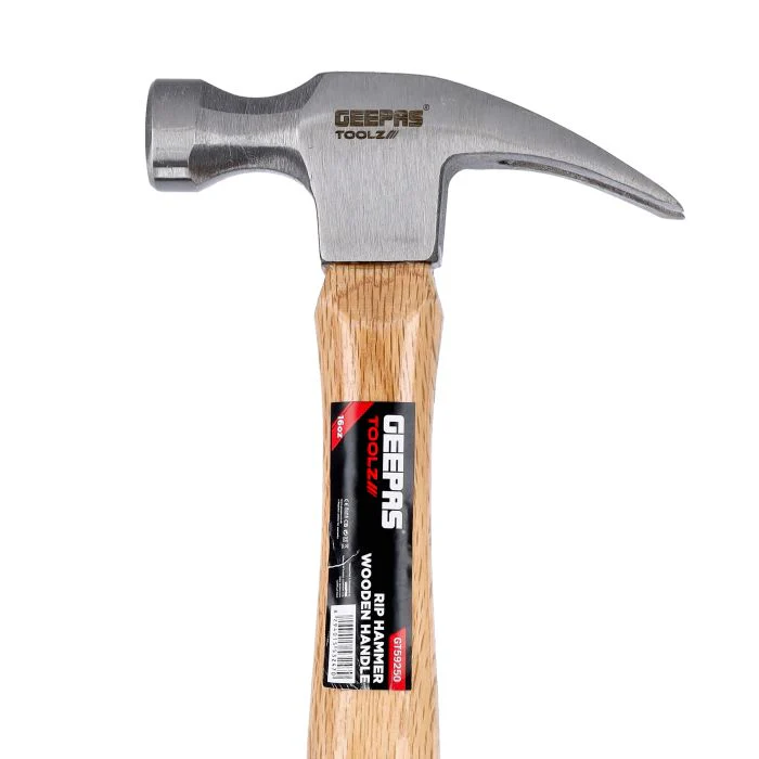 Wooden Handle RIP Hammer, GT59250 - Hammer with Smooth Face &Wood Handle - Forged Head, Heavy-Duty All-Purpose Hammer for Contractor, Handyman, Carpenter Hammer, Claw Hammer - Image 5